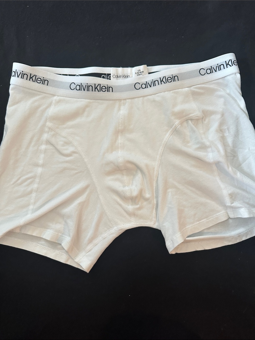 Calvin Klein White Men’s Cotton Boxer Briefs with Logo Waistband